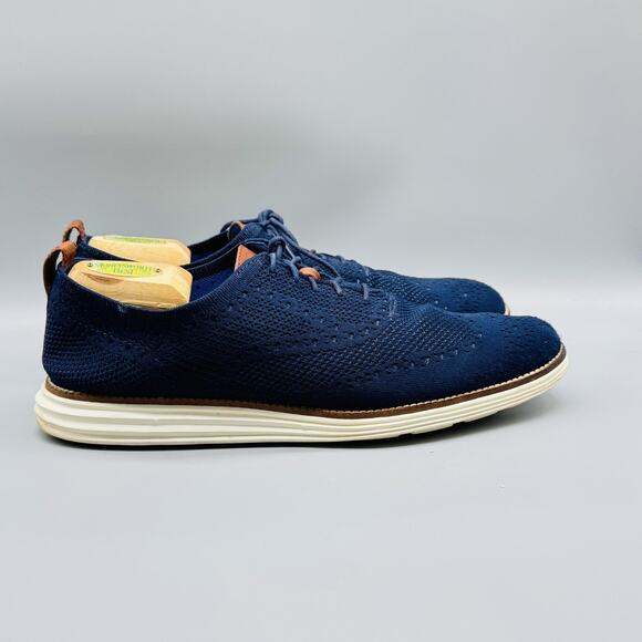 Cole Haan Shoes Mens 12 Navy Blue Grand OS Bounce Knit Wingtip Oxford Sneakers main image 6